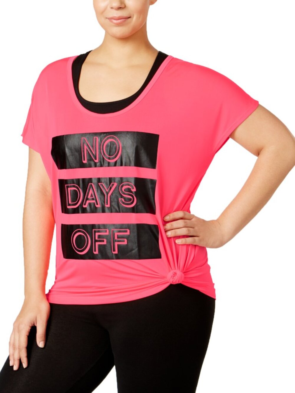 Material Girl Womens Active Plus Size Graphic T-Shirt